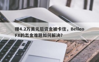 赚4.2万美元后资金被卡住，BelleoFX的出金难题如何解决？