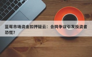 蓝莓市场资金扣押疑云：合同争议引发投资者恐慌？