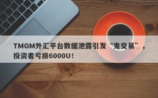 TMGM外汇平台数据泄露引发“鬼交易”，投资者亏损6000U！