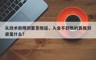 从技术故障到蓄意拖延，入金不到账的真相到底是什么？