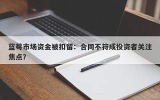 蓝莓市场资金被扣留：合同不符成投资者关注焦点？