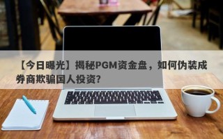 【今日曝光】揭秘PGM资金盘，如何伪装成券商欺骗国人投资？