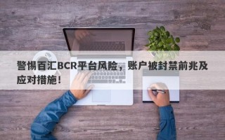 警惕百汇BCR平台风险，账户被封禁前兆及应对措施！