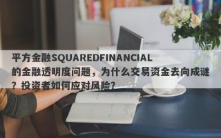 平方金融SQUAREDFINANCIAL的金融透明度问题，为什么交易资金去向成谜？投资者如何应对风险？