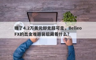 赚了4.2万美元却无路可走，BelleoFX的出金难题背后藏着什么？