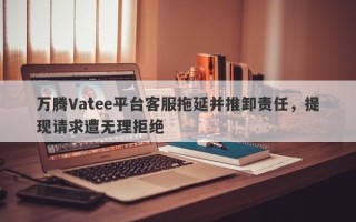 万腾Vatee平台客服拖延并推卸责任，提现请求遭无理拒绝