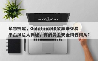 紧急提醒，Goldfun24K金丰来交易平台风险大揭秘，你的资金安全何去何从？