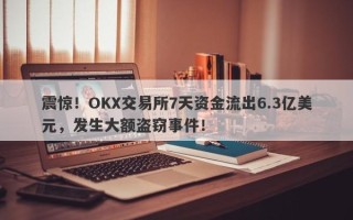 震惊！OKX交易所7天资金流出6.3亿美元，发生大额盗窃事件！