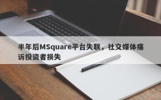 半年后MSquare平台失联，社交媒体痛诉投资者损失