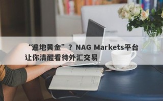 “遍地黄金”？NAG Markets平台让你清醒看待外汇交易