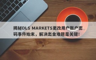 揭秘DLS MARKETS更改用户账户密码事件始末，解决出金难题是关键！