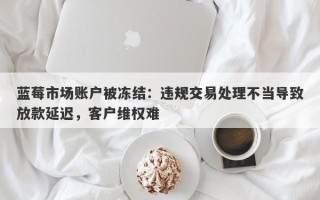 蓝莓市场账户被冻结：违规交易处理不当导致放款延迟，客户维权难