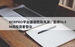 BCRPRO平台遭遇跑路风波，套牌DLSM成投资者警示