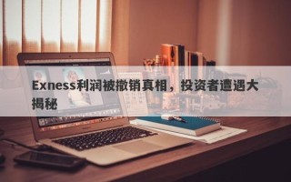 Exness利润被撤销真相，投资者遭遇大揭秘