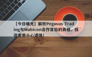 【今日曝光】解析Pegasus Trading与Mabicon合作背后的真相，投资者需小心谨慎！