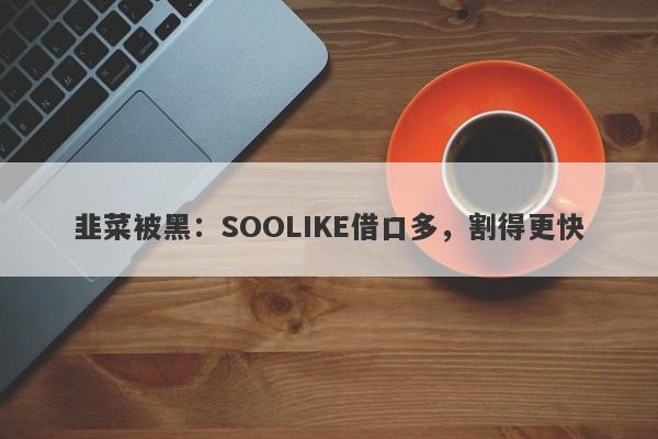 韭菜被黑：SOOLIKE借口多，割得更快-第1张图片-要懂汇